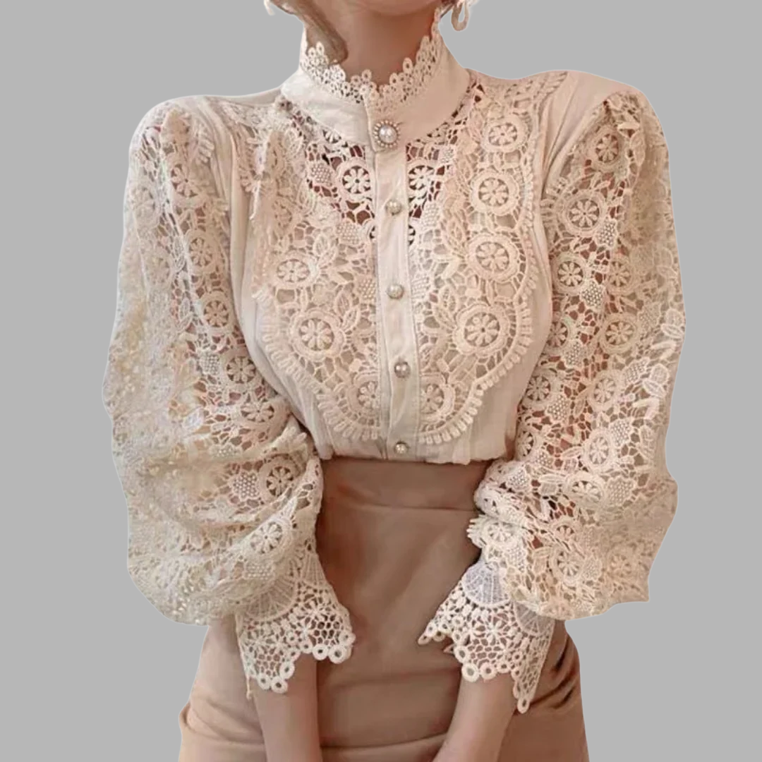 Long Sleeve Shirt with Lace and Tove Details