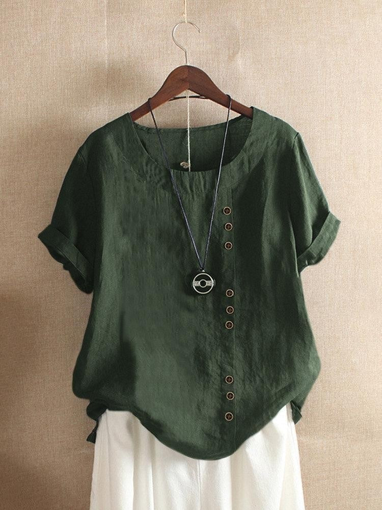 Lightweight Blouse with Button Placket