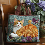 Padded Tote Bag with Cat Design