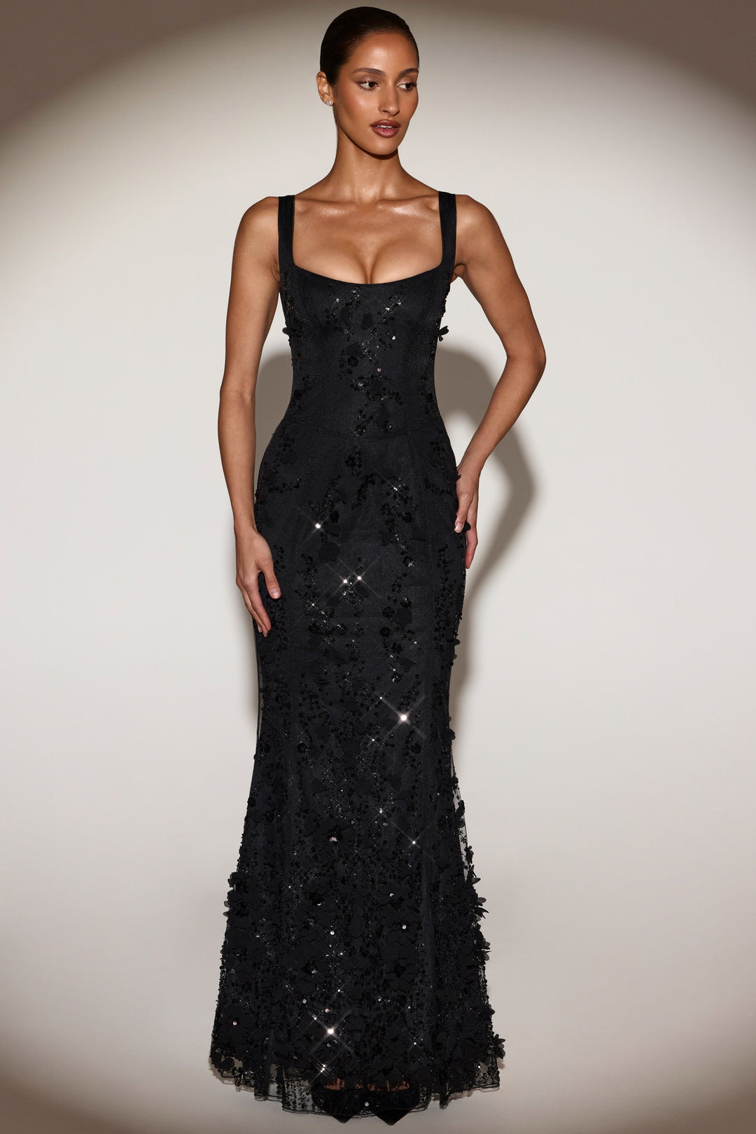 Vasanta | Embellished Appliqué Soft-Scoop Corset Gown