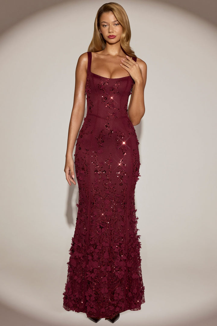 Vasanta | Embellished Appliqué Soft-Scoop Corset Gown