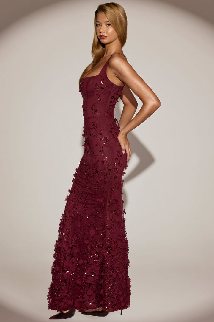 Vasanta | Embellished Appliqué Soft-Scoop Corset Gown