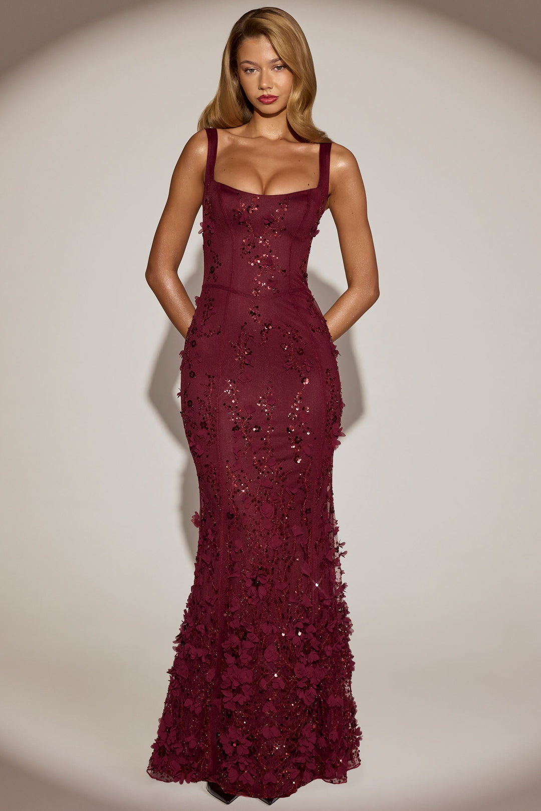 Vasanta | Embellished Appliqué Soft-Scoop Corset Gown