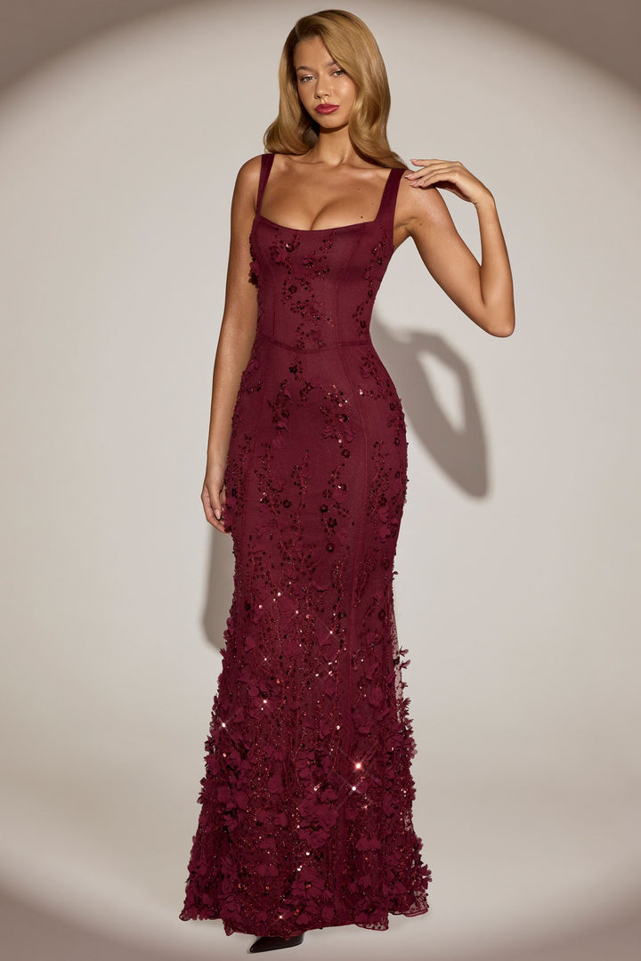 Vasanta | Embellished Appliqué Soft-Scoop Corset Gown