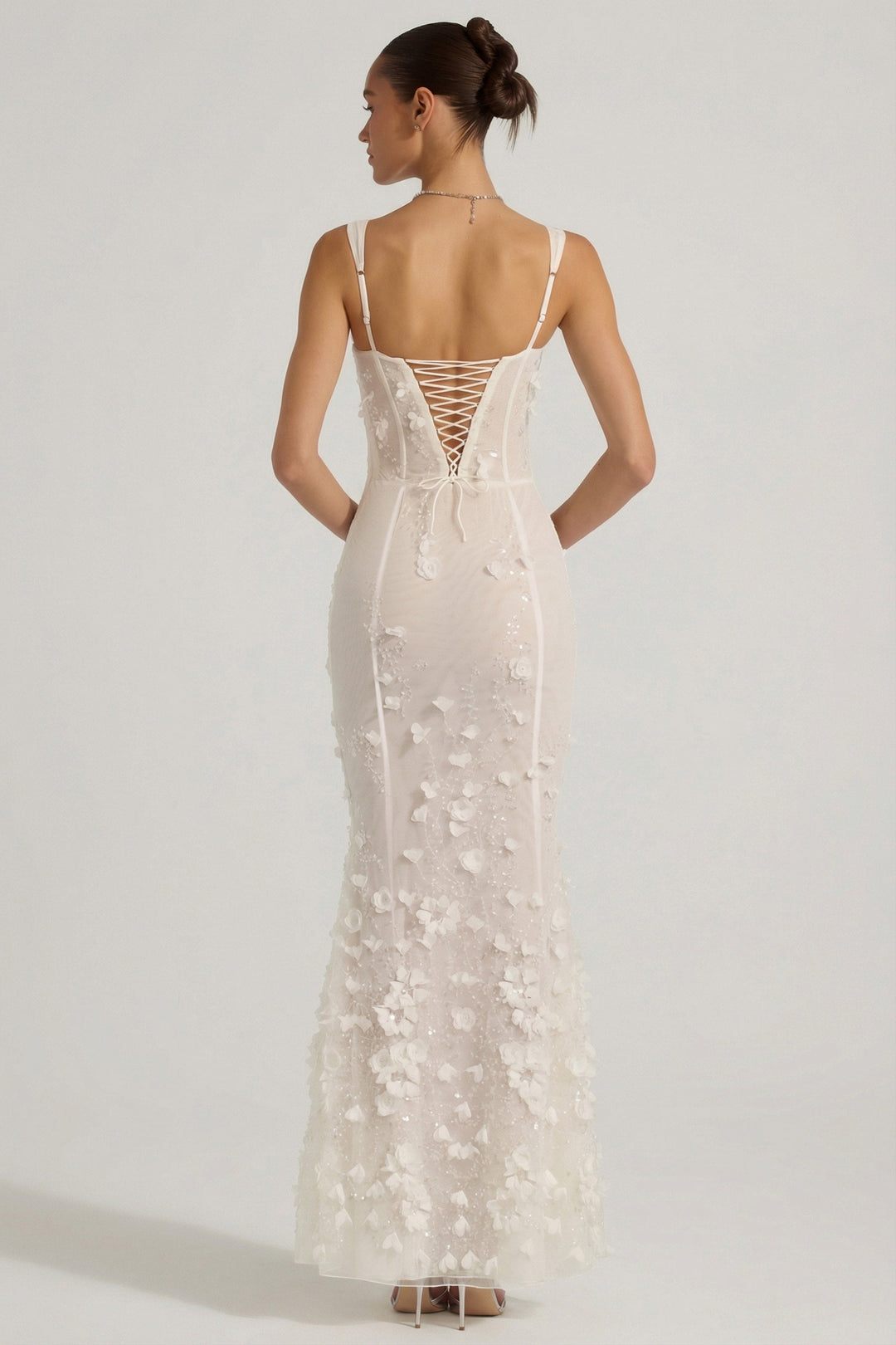 Vasanta | Embellished Appliqué Soft-Scoop Corset Gown