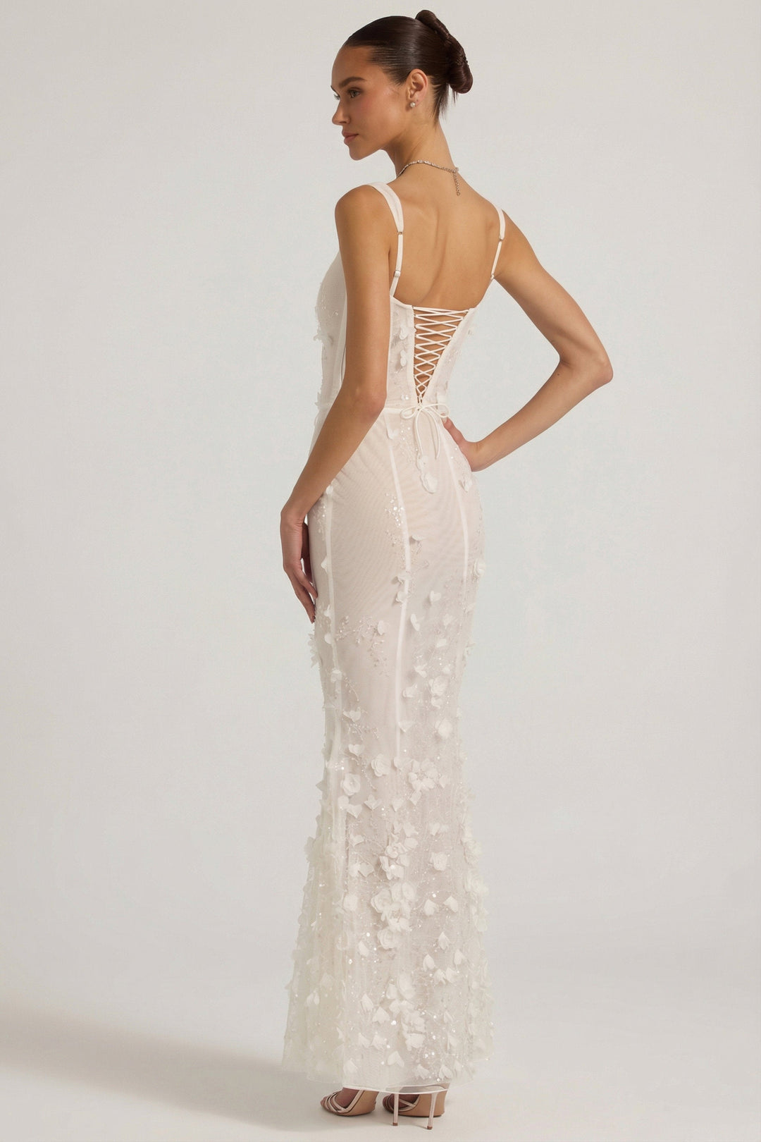 Vasanta | Embellished Appliqué Soft-Scoop Corset Gown