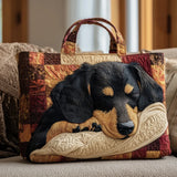 Padded Tote Bag with Dog Design