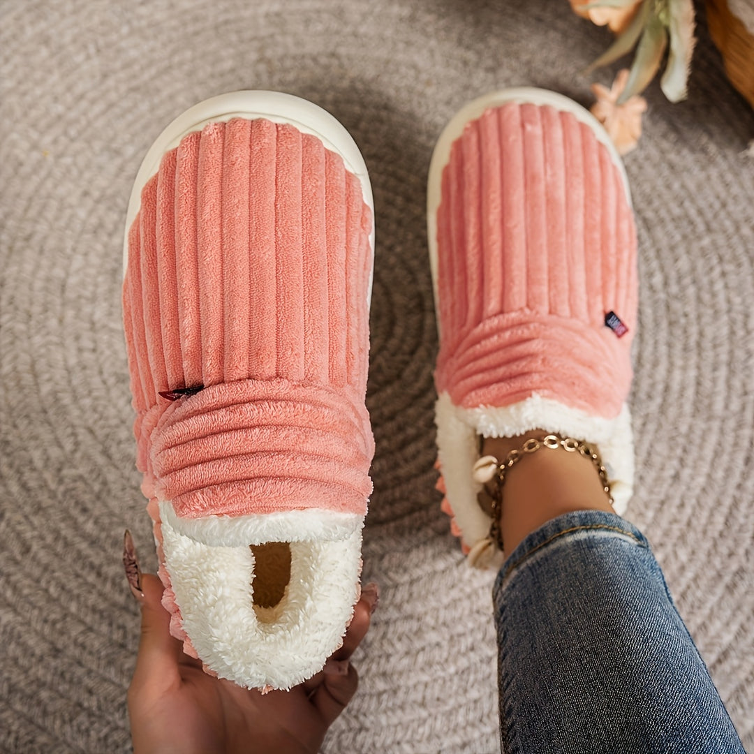 Unisex comfortabele pantoffels | Comfortabel en warm, geschikt voor zowel thuis als buiten, draagbaar in lente, herfst en winter, effen kleur met pluche voering, meerdere kleuren beschikbaar, casual en veelzijdig, unisex