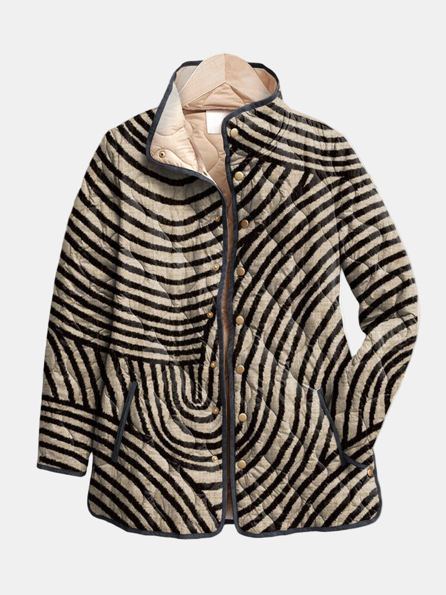 Quilted Jacket with Drawn Circles Design