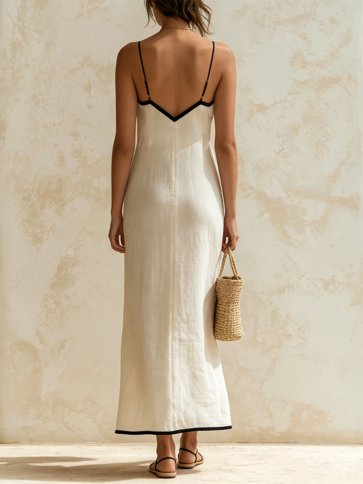 Maxi Dress with Contrast Edges