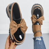 Lucente | Bow Detail Patent Platform Loafers