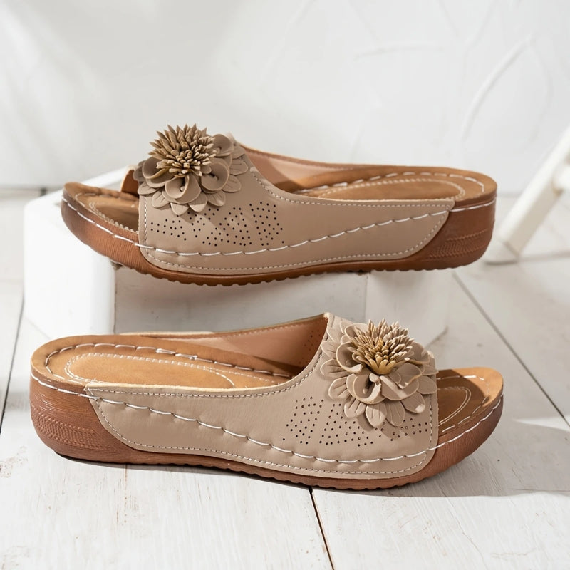 Flora | Open Toe Wedge Comfort Sandals