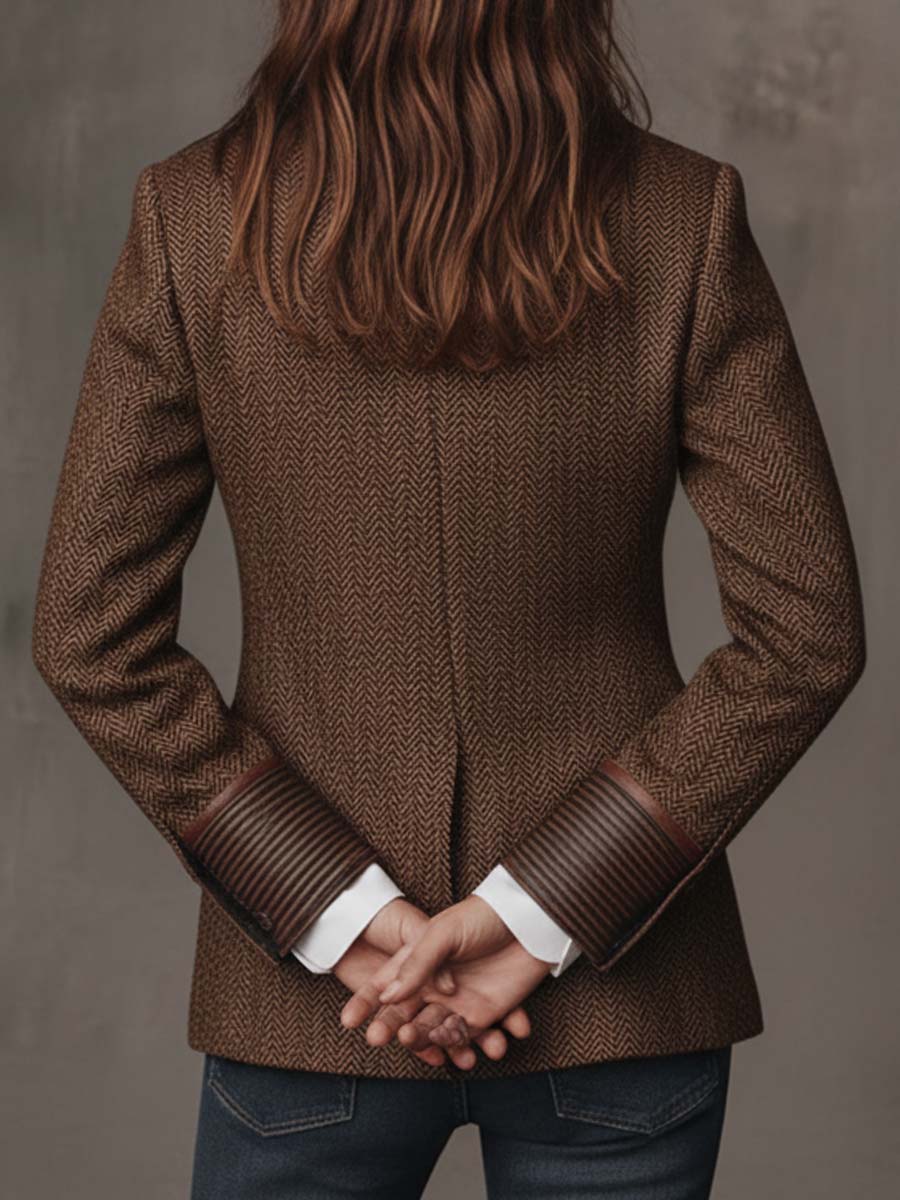 Chevron Print Panel Blazer