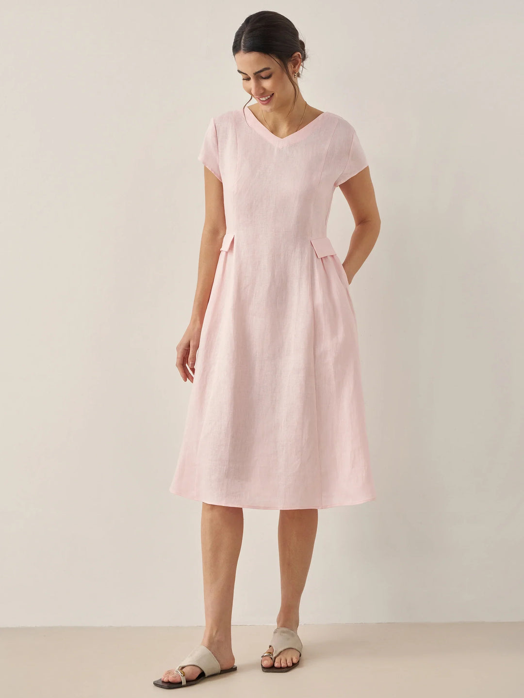 ALEXA | Natural Summer V-Neck Dress