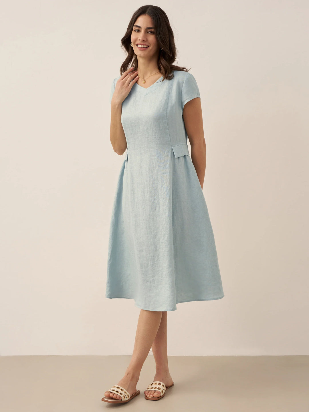 ALEXA | Natural Summer V-Neck Dress