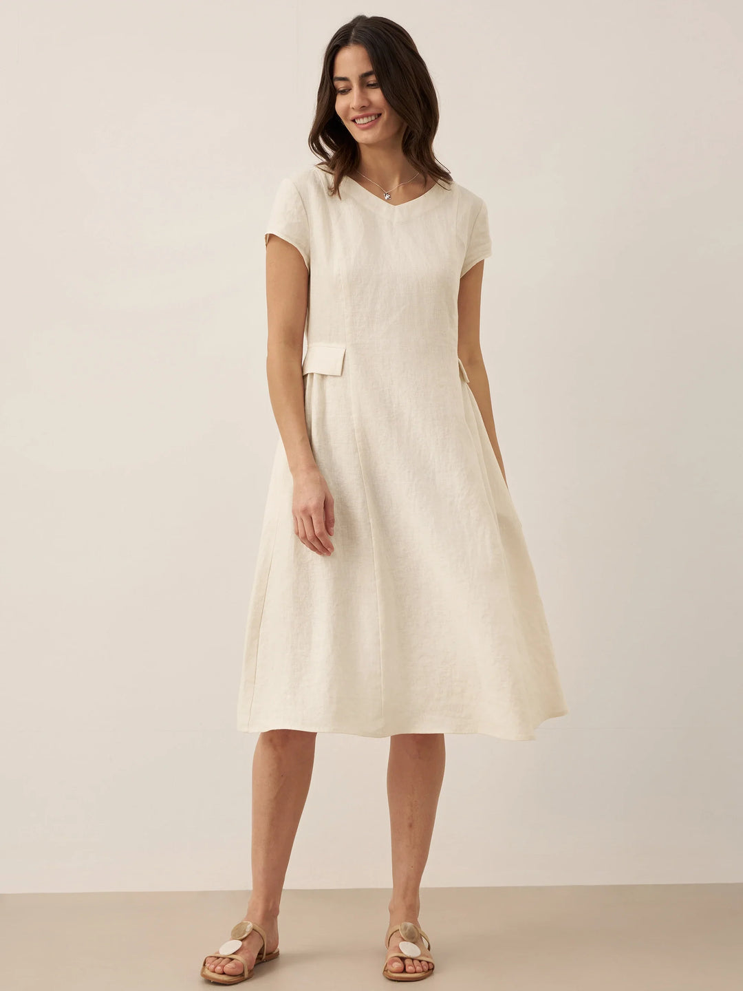 ALEXA | Natural Summer V-Neck Dress