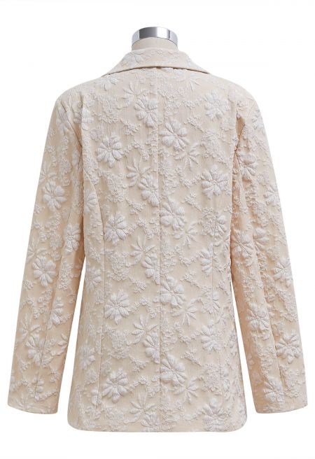 Single Breasted Blossom Embossed Jacquard Blazer