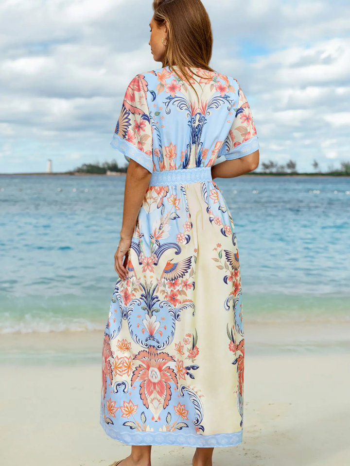 Watercolor Morning Floral Maxi Dress