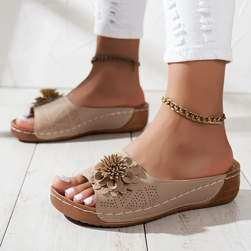 Flora | Open Toe Wedge Comfort Sandals