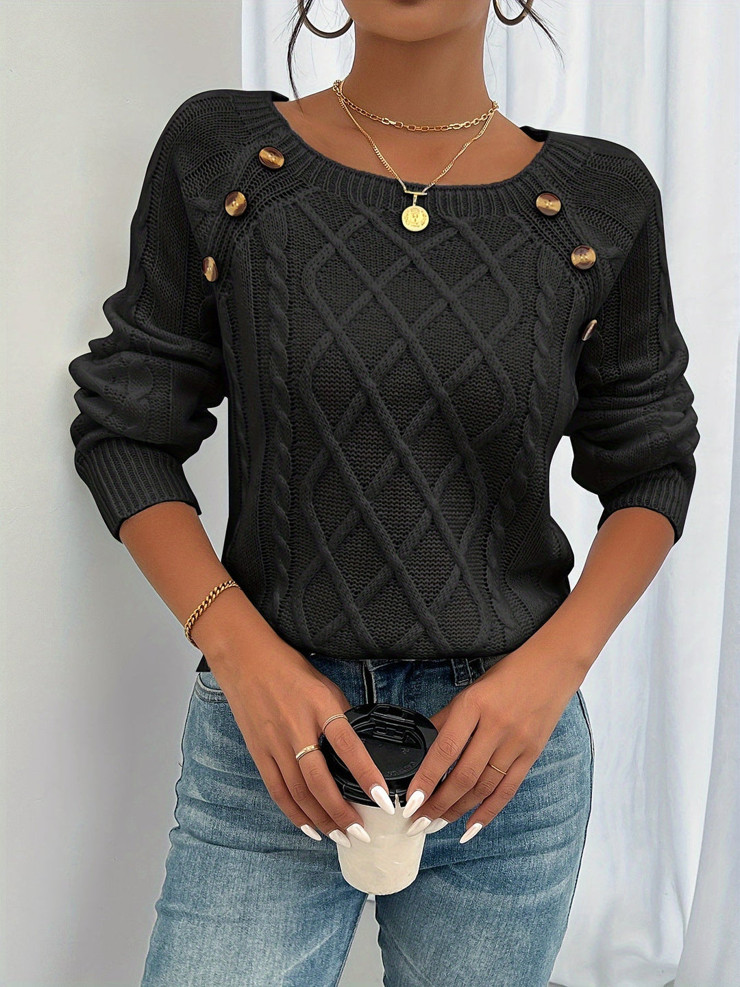 MOREAU LYON | PULL TEXTURÉ À BOUTONS POUR FEMME