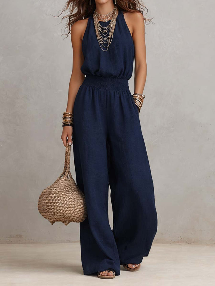 Santorini Halter Wide-Leg Jumpsuit
