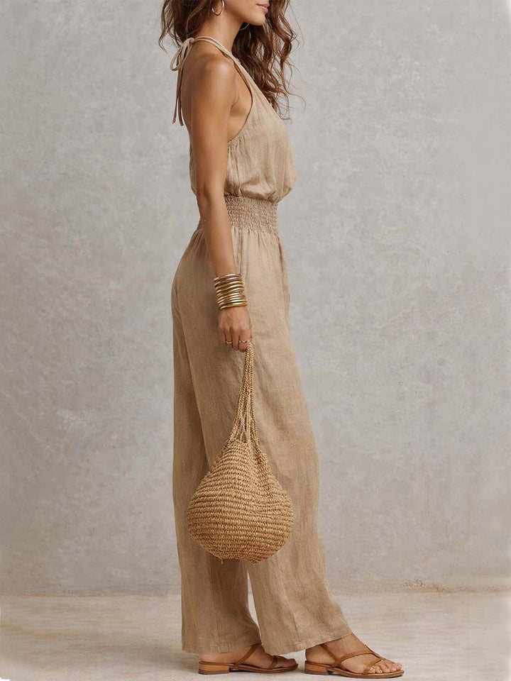 Santorini Halter Wide-Leg Jumpsuit