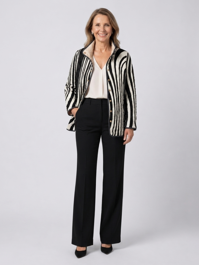 Sylvie | Graphic Zebra Quilted Jacket
