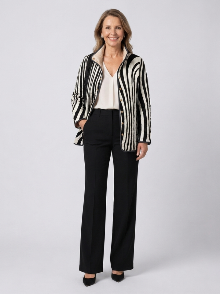 Sylvie | Graphic Zebra Quilted Jacket