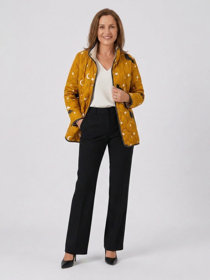 Quilted Jacket with Cats and Stars