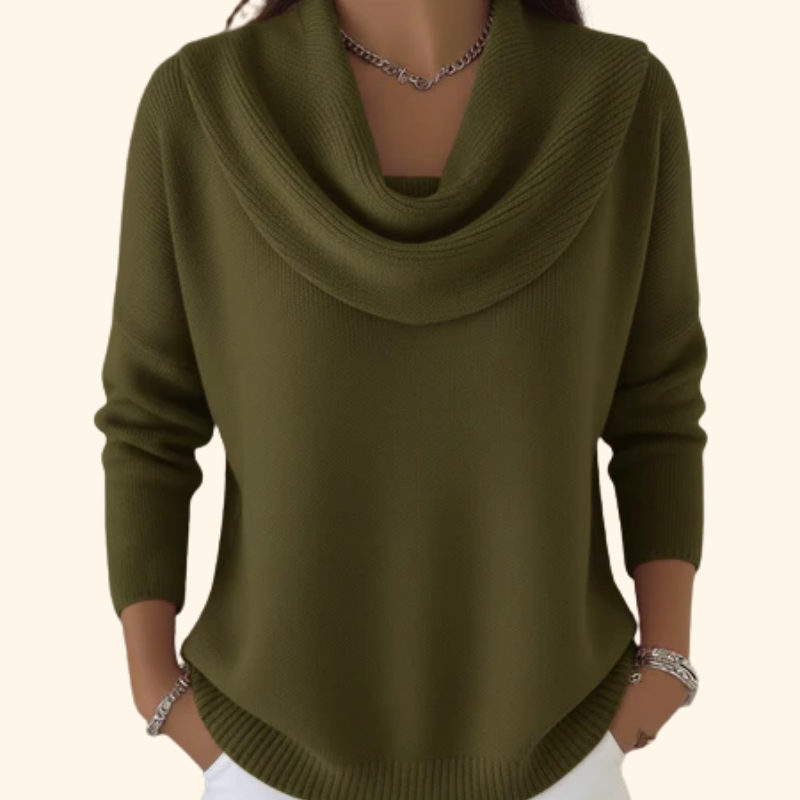 Women's Relaxed Fit Cowl Neck Knit Sweater