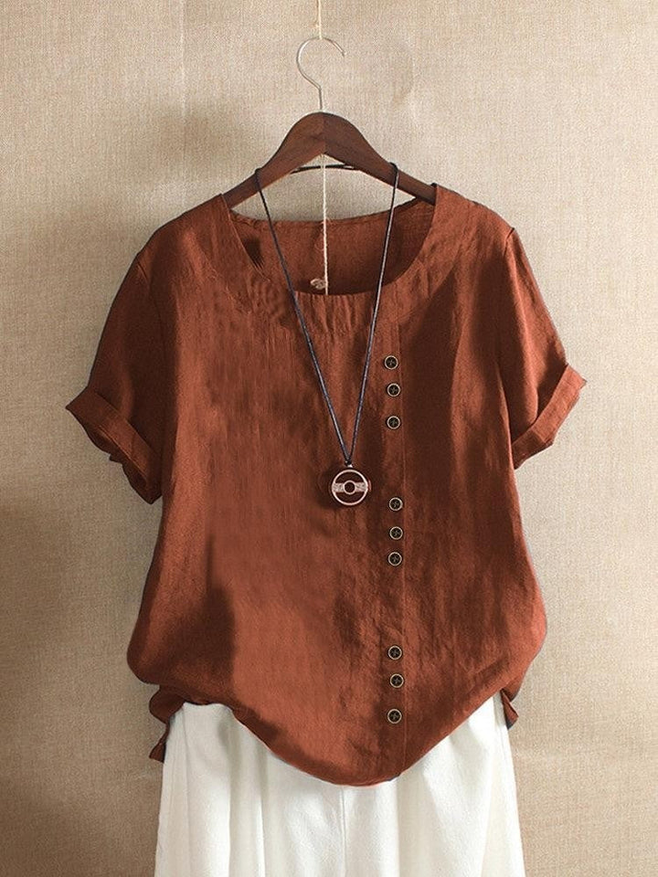 Lightweight Blouse with Button Placket