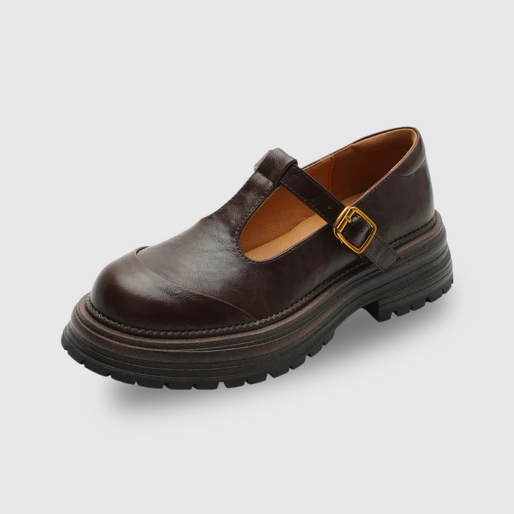 Blythe | Round Toe Brogue T-Bar Mary Jane Shoes