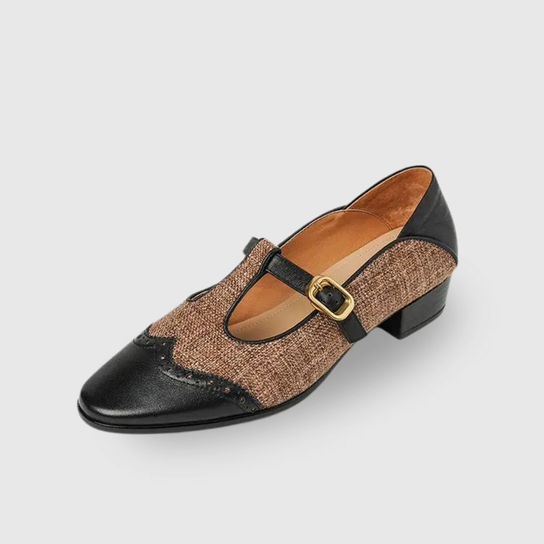 Cosima | Two-Tone Vintage T-Strap Mary Jane Shoes