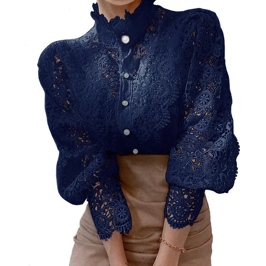 Long Sleeve Shirt with Lace and Tove Details