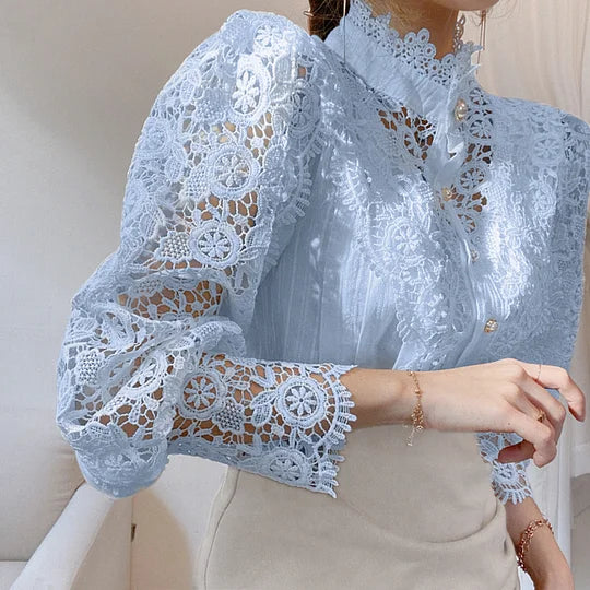 Long Sleeve Shirt with Lace and Tove Details
