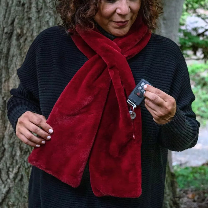 🎁Christmas Sale 49% OFF❄️ Faux-Fur Pull-Through Scarf with Hidden Pocket