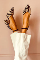 Zebrina | Zebra Sandals with Strap and Stable Heel