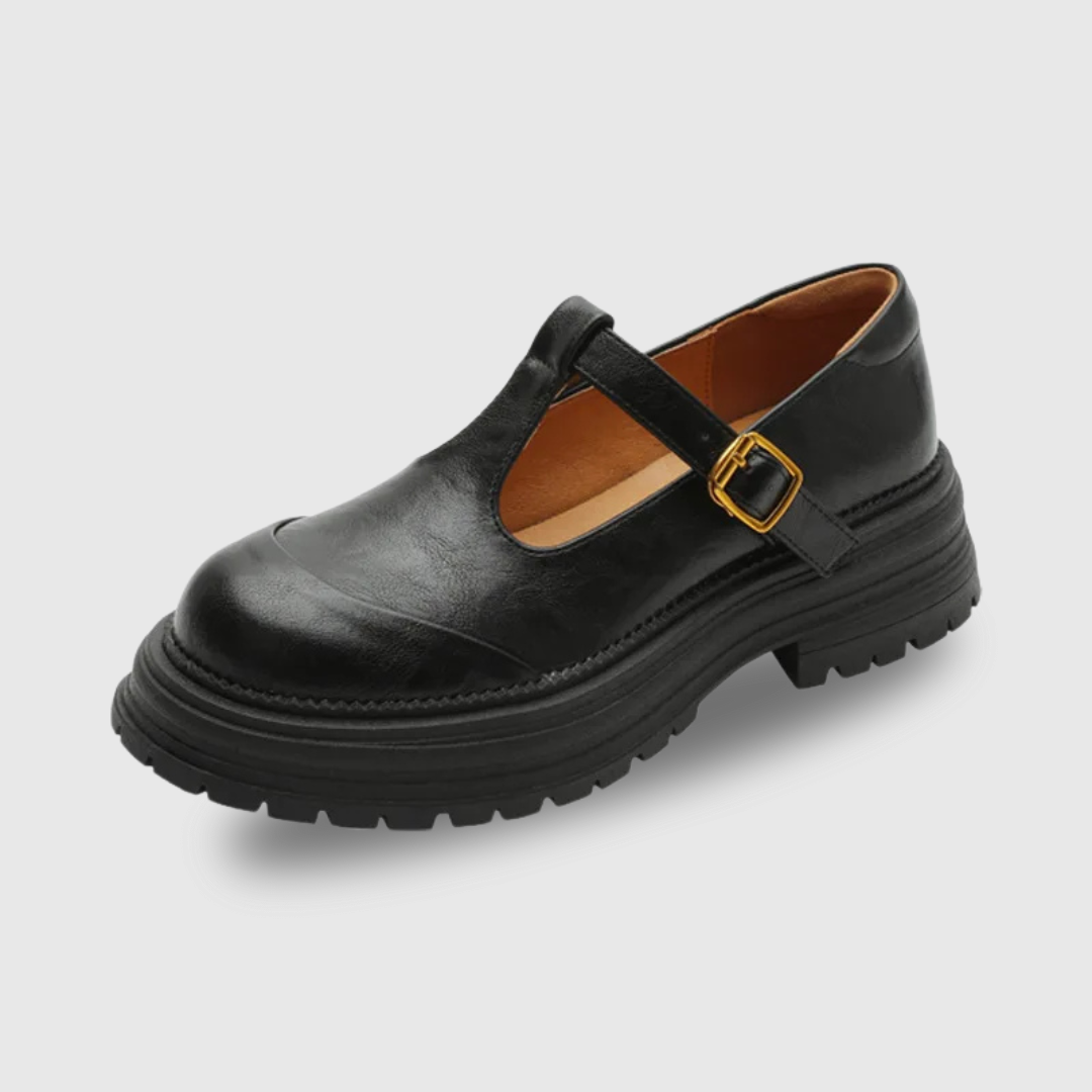 Blythe | Round Toe Brogue T-Bar Mary Jane Shoes