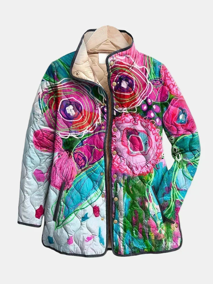 Floral Watercolour Quilted Jacket