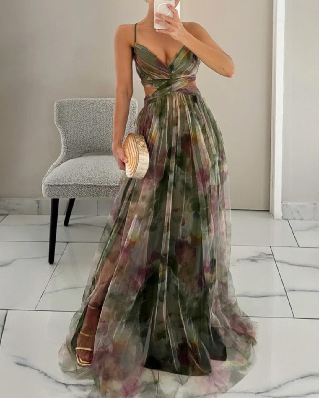 Donna | Enchanting Floral Print Maxi Dress