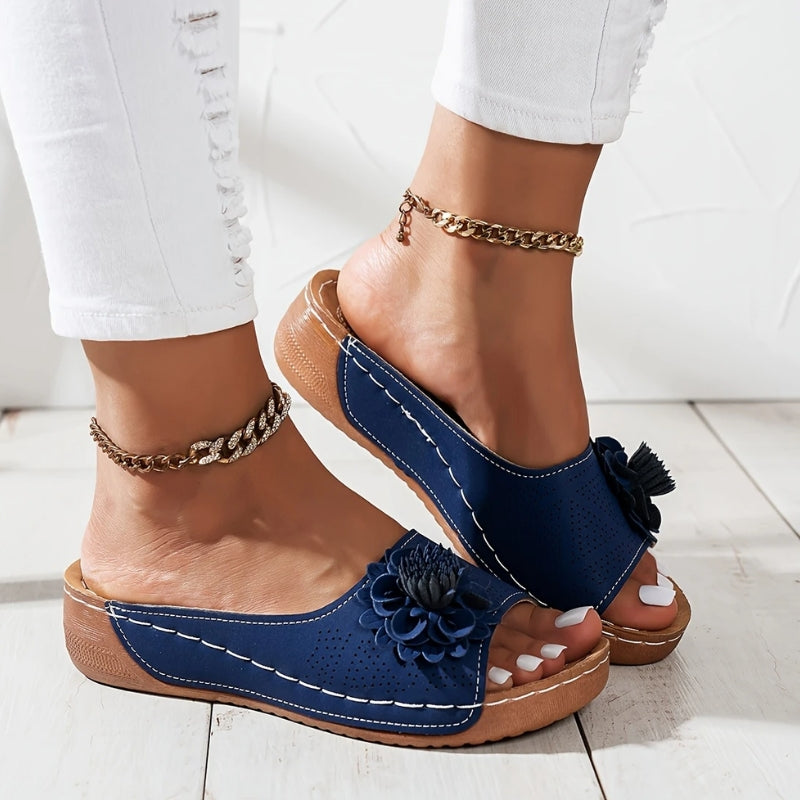 Flora | Open Toe Wedge Comfort Sandals