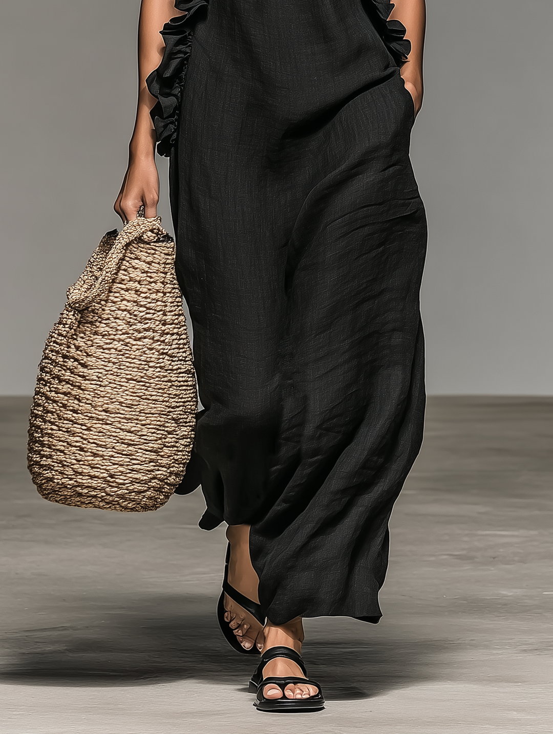 Lily | Ruffle Pocket Maxi Dress