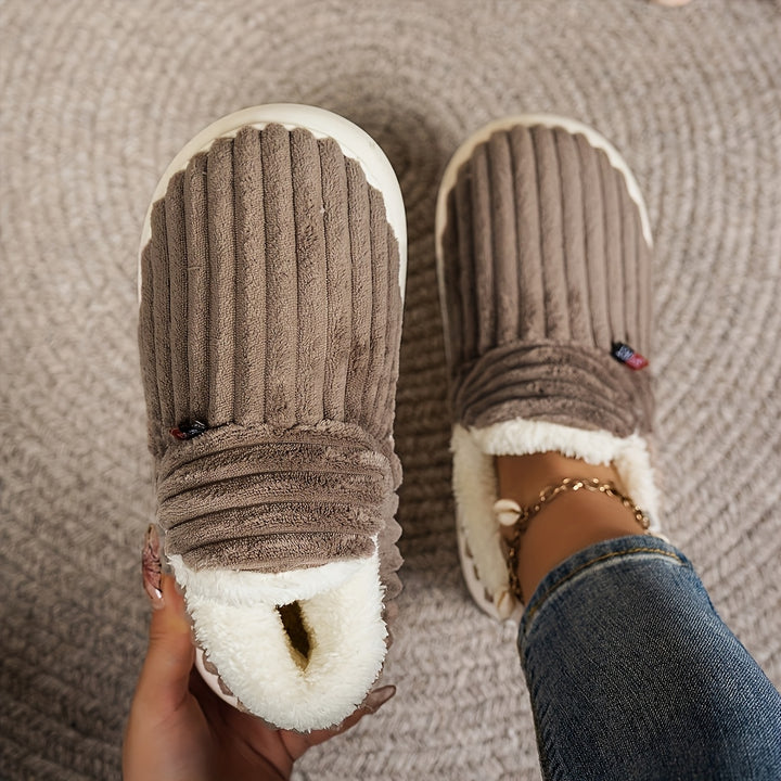 Unisex comfortabele pantoffels | Comfortabel en warm, geschikt voor zowel thuis als buiten, draagbaar in lente, herfst en winter, effen kleur met pluche voering, meerdere kleuren beschikbaar, casual en veelzijdig, unisex