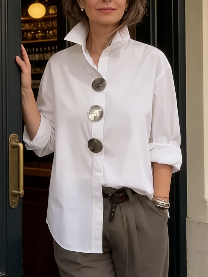 Elegant Blouse with Large Buttons