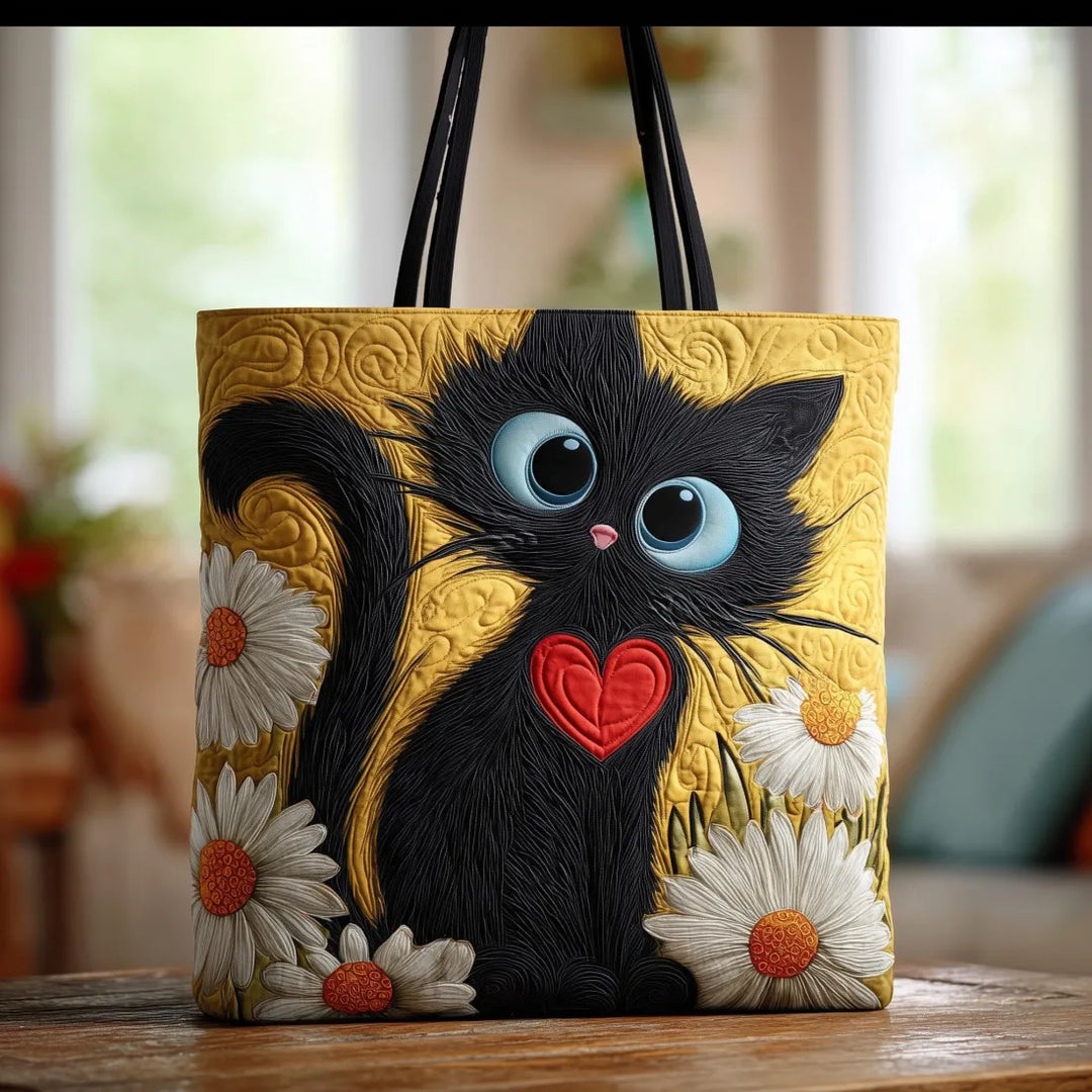 Padded Tote Bag with Cat Design