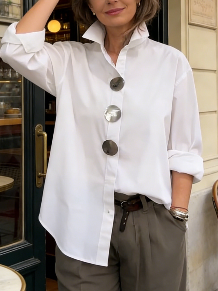 Elegant Blouse with Large Buttons