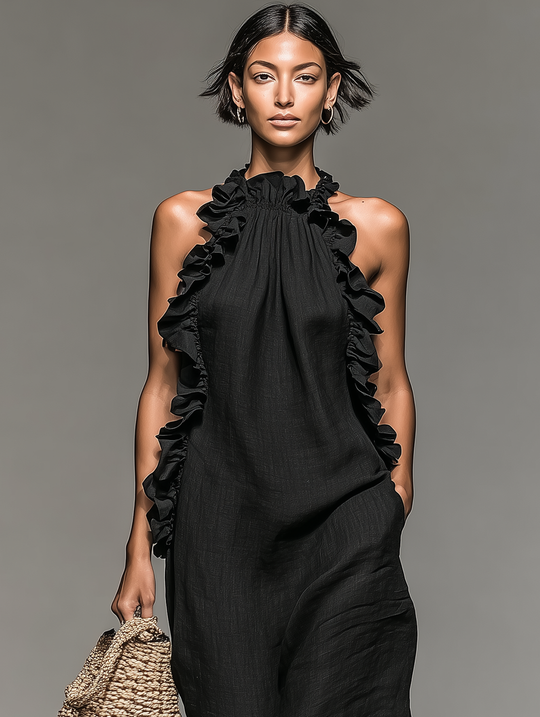 Lily | Ruffle Pocket Maxi Dress