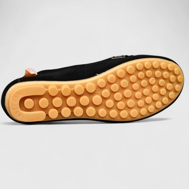 Cleo | Suede Metal Detail Moccasin Loafers