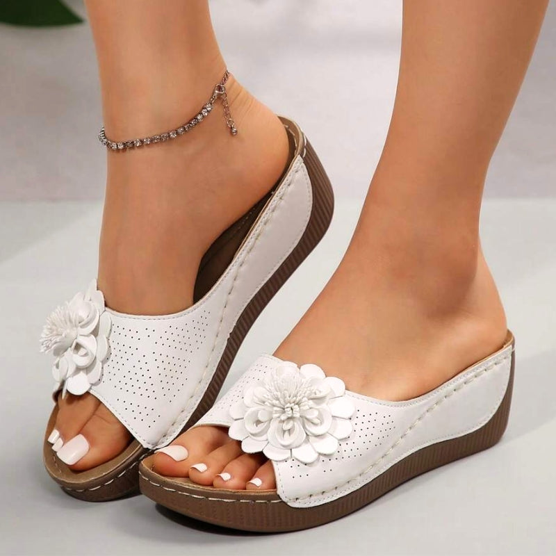 Flora | Open Toe Wedge Comfort Sandals
