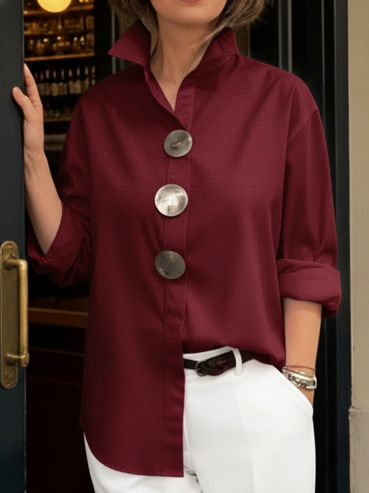 Elegant Blouse with Large Buttons